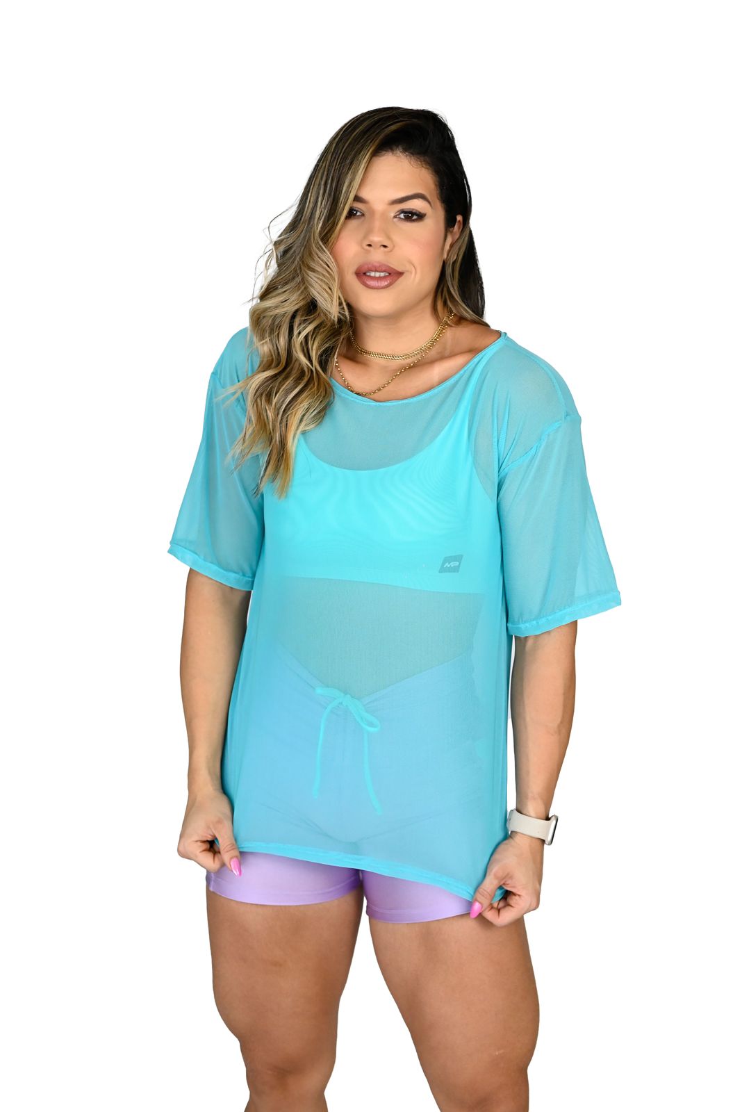 BLUSA DE TULE AZUL
