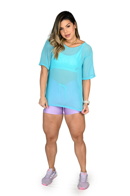 BLUSA DE TULE AZUL